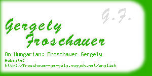 gergely froschauer business card